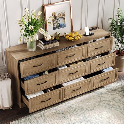 Fameill Dresser for Bedroom, 9 Drawer Wide Dresser Organizer by Fameill