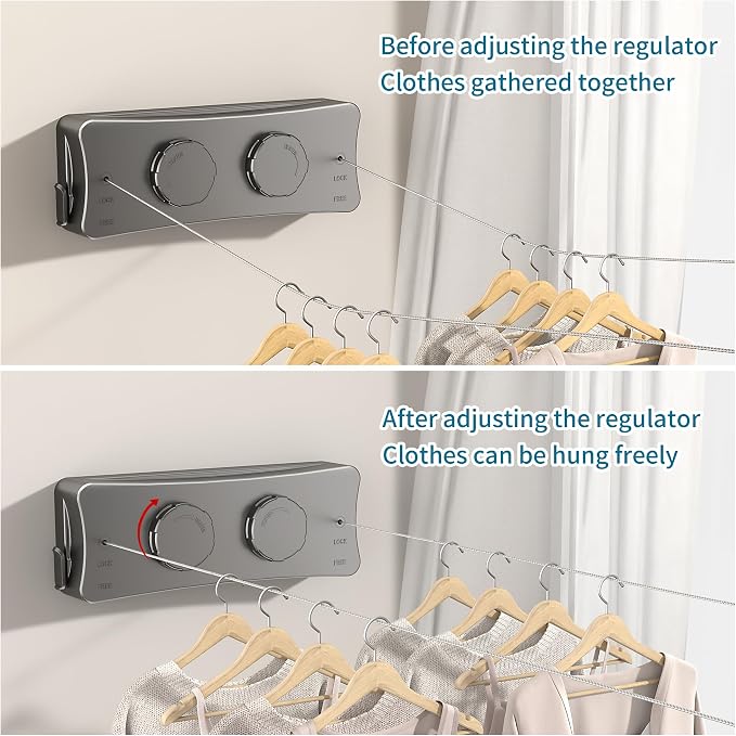 JOOM Retractable Clothesline Heavy Duty Clothes Drying Laundry Line Wall - Image 4