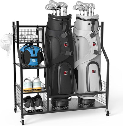 PLKOW Golf Bag Storage Garage Organizer, Extra Large Size Golf Bag Storage by PLKOW