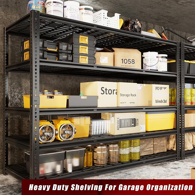 60" W Garage Shelving Heavy Duty, 5-Tier Storage Shelves, 3030LBS Adjustable - Image 8