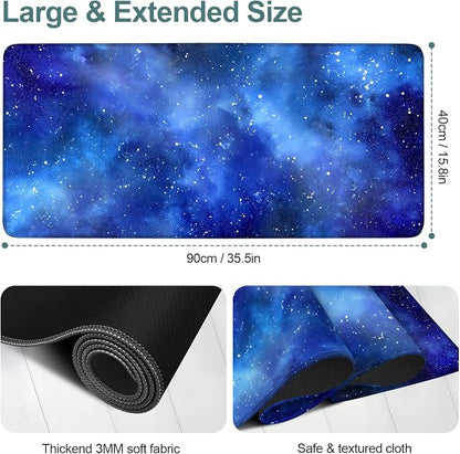 Starry Sky Gaming Mouse Pad 35.4"x15.7"Desk Mat Anti-Slip Rubber Base & Durable - Image 2