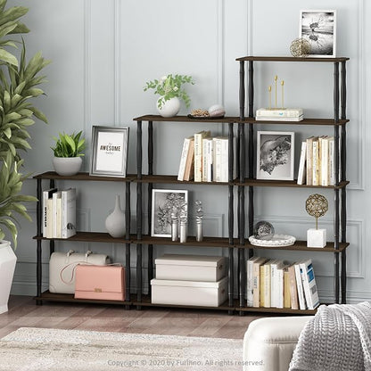 Furinno TURN-N-TUBE Storage Shelves, 3-Tier Book Shelf, Corner Shelf, Toolless - Image 2