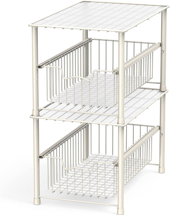 Simple Houseware Stackable Under Sink Cabinet Sliding Basket Organizer Drawer - Image 9
