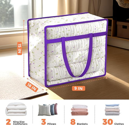 Budding Joy 6 Pack Clear Zippered Storage Bags - Image 2