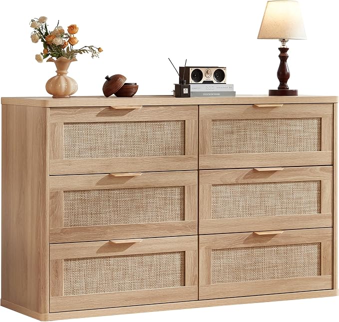 LEYAOYAO Rattan 6 Drawer Dresser by LEYAOYAO-Findtheshiningpointofyourideallife%EF%BC%81
