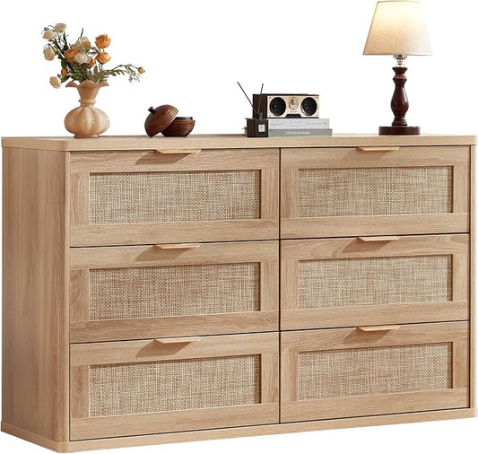 LEYAOYAO Rattan 6 Drawer Dresser by LEYAOYAO-Findtheshiningpointofyourideallife%EF%BC%81