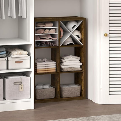 Furinno Cubic Extra Thick 6-Cube Closet Organizers and Storage, Amber Pine | by Furinno-FitsYourSpaceFitsYourBudget