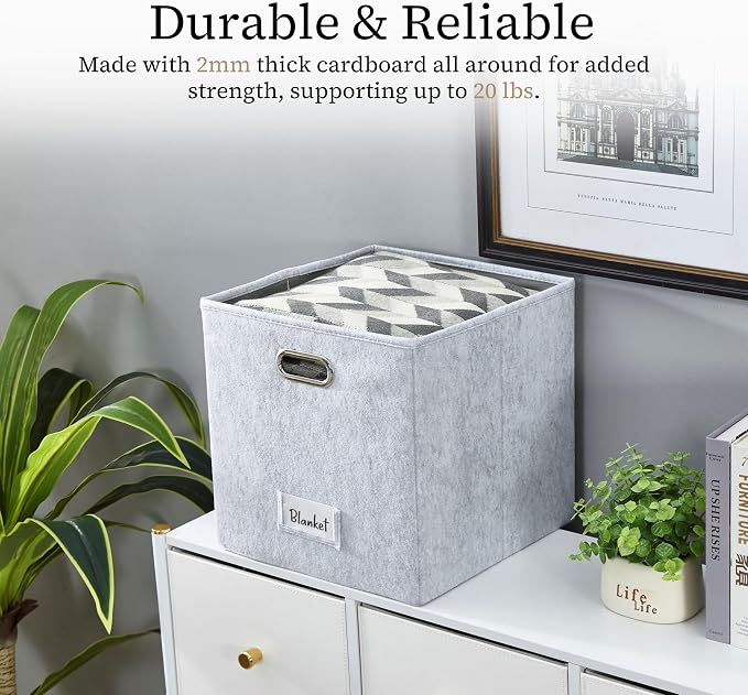 DECOMOMO Felt Storage Bins, 11 inch Cube Storage Bin - Image 8