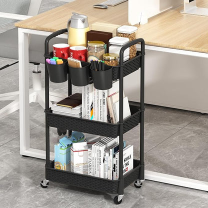 MOYIPIN 3-Tier Plastic Rolling Utility Cart - Image 4