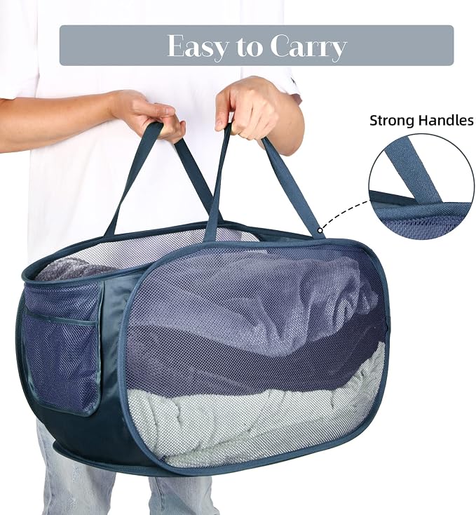 6 Pcs Durable Collapsible Laundry Baskets, Foldable Laundry Basket Large Opening - Image 5