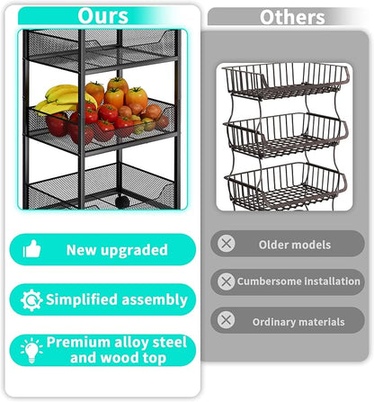HapiRm Fruit Basket Kitchen Cart - Image 4