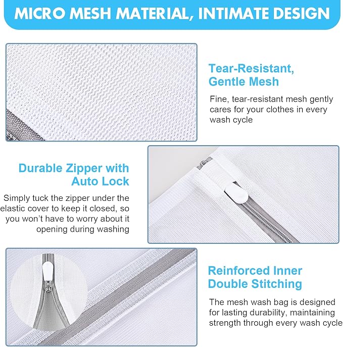 4 Pack Mesh Laundry Bags for Delicates, Laundry Bags Mesh Wash Bags, Lingerie - Image 3