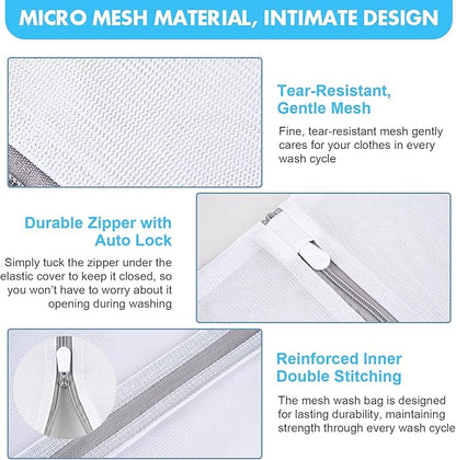 Mesh Laundry Bags for Delicates, 3 Pack Laundry Bags Mesh Wash Bags in 3 Sizes - Image 3
