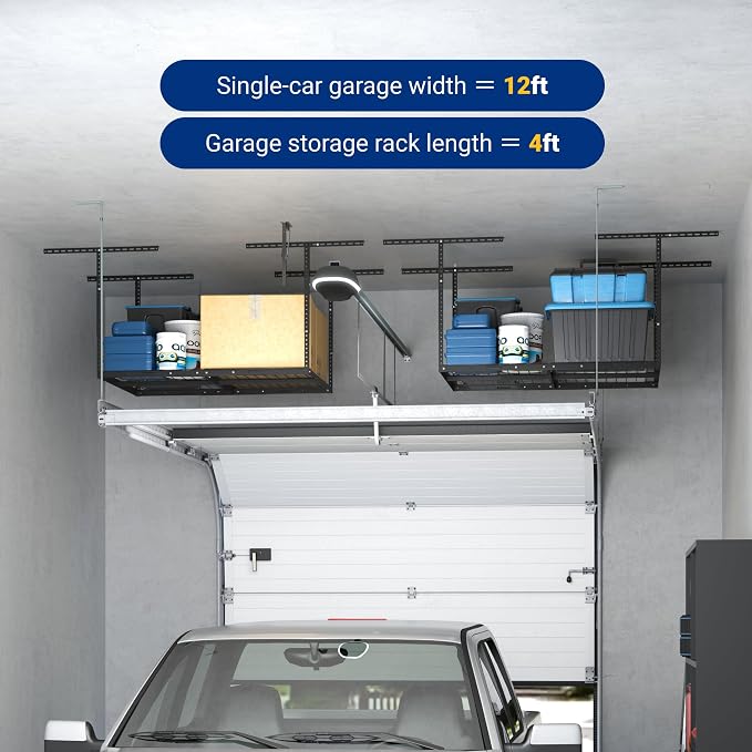 FLEXIMOUNTS 3x4FT Garage Storage Rack Overhead, Adjustable Ceiling Storage Racks - Image 6