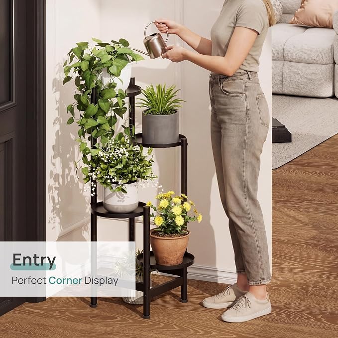 viewcare 4-Tier Plant Stand, Heavy Duty Metal Planter Rack -Indoor/Outdoor - Image 2
