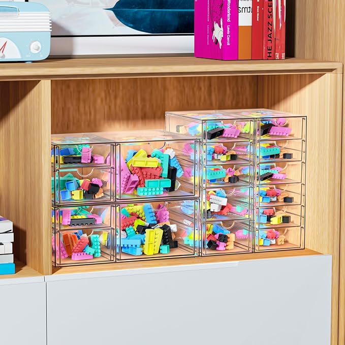 Acrylic Makeup Organizer with 17 Drawers, 4 Pack Clear Bathroom Counter - Image 7