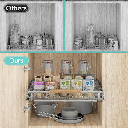 Expandable Pull Out Cabinet Organizer, Adjustable Width:23.2~39.9''W x 22.5''D - Image 7
