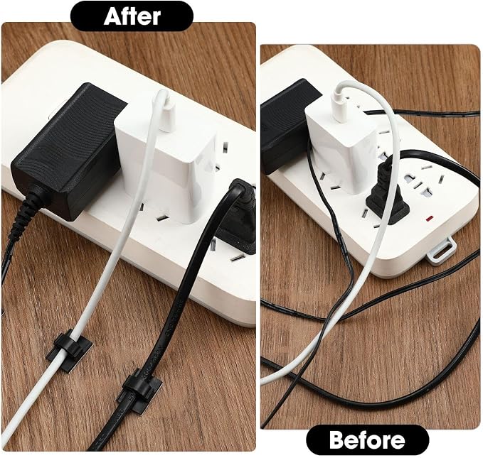 EBOOT 200 Pieces Adhesive Cable Clips Wire Clips Cable Wire Management Wire - Image 5
