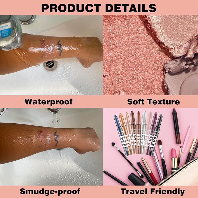 Red Eyeshadow Stick Shimmer Cream Single Eyeshadow Pencil Makeup, High - Image 3