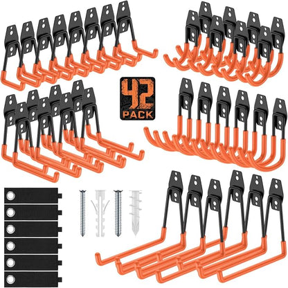 Garage Hooks with Anti-Slip Coating, Heavy Duty Wall Mount Storage Hooks by Cpais