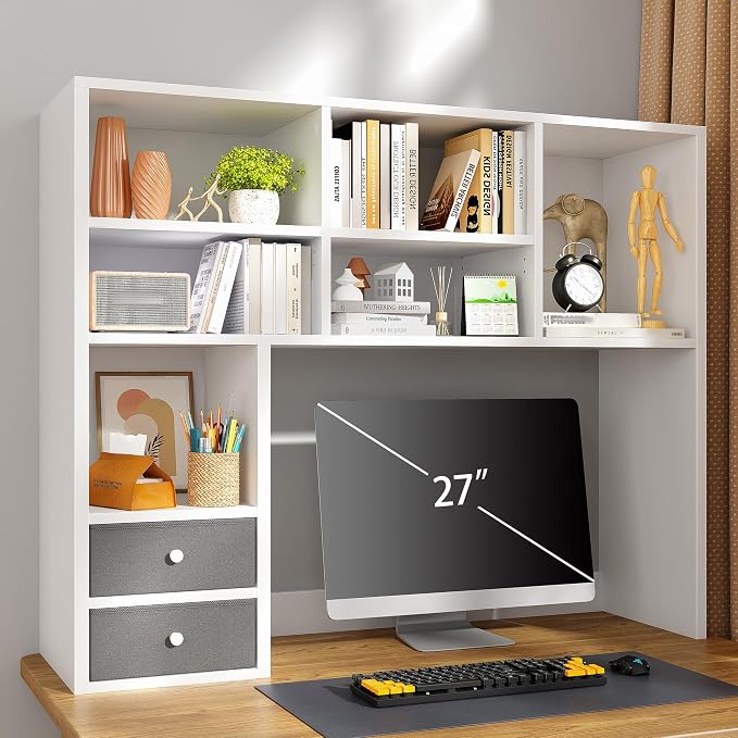 REIBII Desktop Bookshelf, Adjustable Desktop Organizer, High-Capacity Desk by REIBII