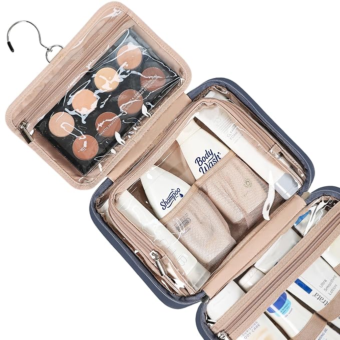 NISHEL Travel Toiletry Bag for Women, Makeup Essentials Organizer, Hanging Case - Image 3