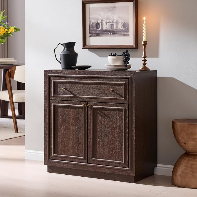 ACCOHOHO Modern Farmhouse Buffet Cabinet, 31.5" Sideboard Credenza, Modular by ACCOHOHO