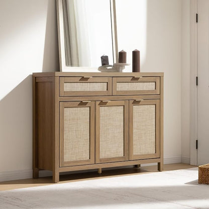 SICOTAS Rattan Sideboard Buffet Cabinet - Image 6