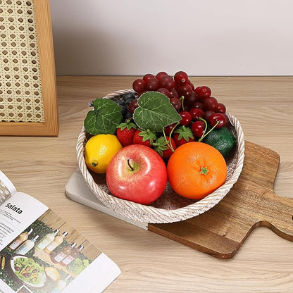Hipiwe Decorative Key Tray Rattan Storage Bowl Food Serving Basket - Image 4