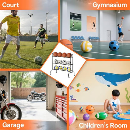 SUFAUY Sports Equipment Organizer, Garage Basketball Rack, Gear & Ball Storage - Image 6