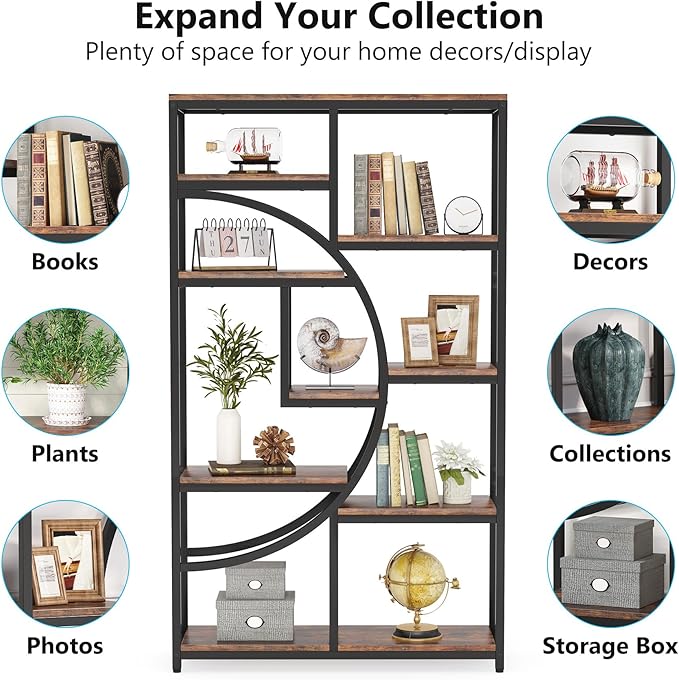 Tribesigns Industrial Bookshelf Bookcase - Image 6