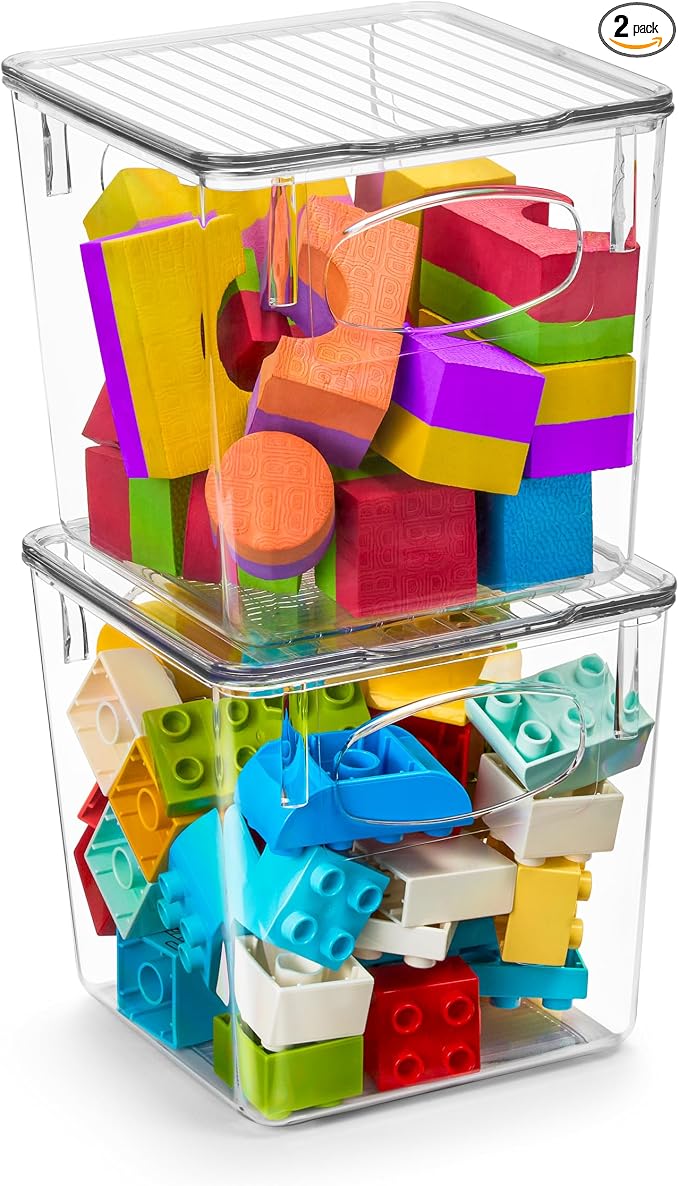 Sorbus Small Clear Plastic Storage Bins by Sorbus