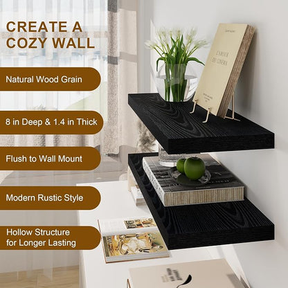 Fun Memories Black Floating Shelves 36 Inch Long, 8 Inch Deep Floating Shelf - Image 5