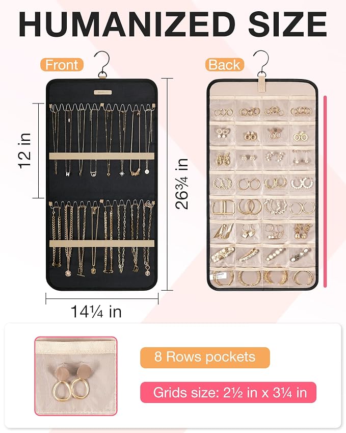 BAGSMART Hanging Jewelry Organizer Storage Roll - Image 5