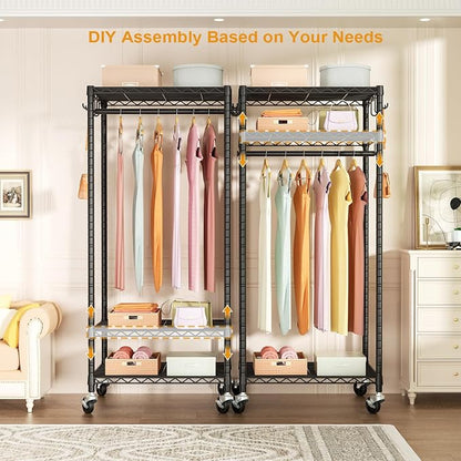 FUTASSI P6 Mini Rolling Clothes Rack Heavy Duty, Clothing Racks - Image 5