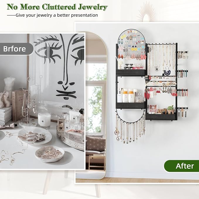 Keebofly Wall Mount Hanging Jewelry Organizer - Image 5