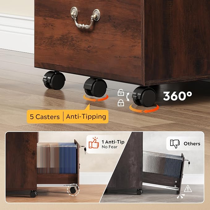 DEVAISE 2 Drawer File Cabinet, Small Office Furniture - Image 7