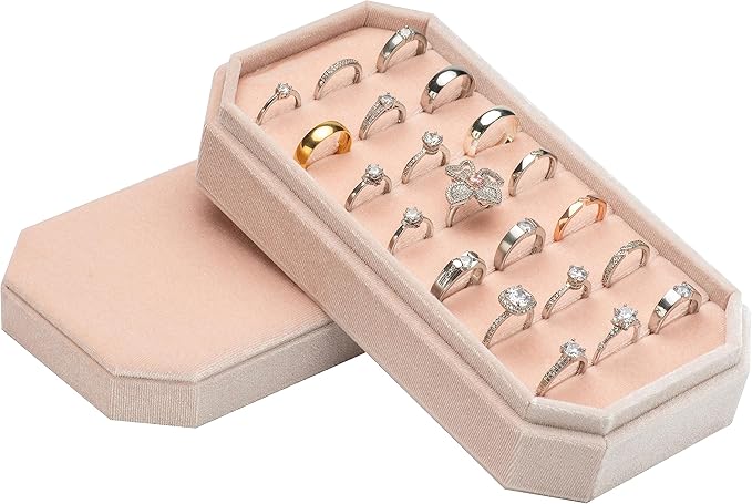 Velvet Ring Organizer Display Tray Jewelry Box Earring Holder Case by COWFEX