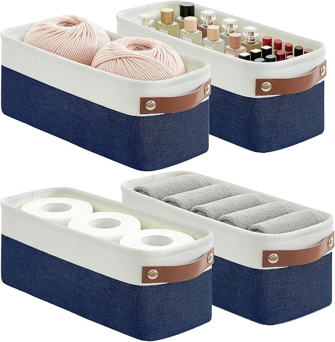 Bagnizer Small Fabric Storage Baskets, Decorative Basket by Bagnizer