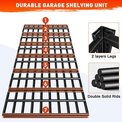 REIBII 48.2''W Garage Shelving Heavy Duty Metal Shelving 3000LBS Storage - Image 8