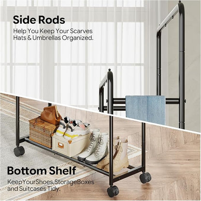 Simple Trending Clothing Clothes Rack Double Rods - Image 4