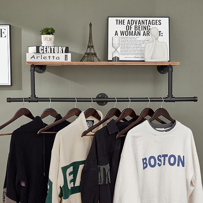 36In Industrial Pipe Clothing Rack by INDUSTRIALSHELVESDESIGN