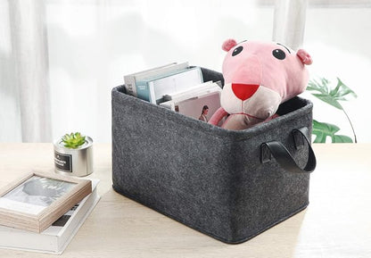 Collapsible Storage Bins Foldable Felt Fabric Storage Basket Organizer Boxes - Image 2
