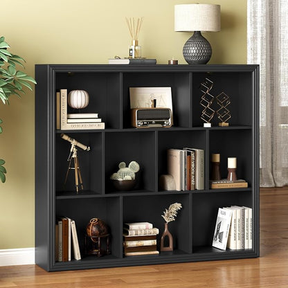 Book Shelf with 10-Cube, 43” Wide Bookshelf with Anti-Tip Device, 38” Tall Open by BORNOON