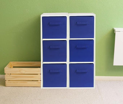 Simple Houseware Foldable Cube Storage Bins, 11-Inch Dark Blue - Image 6