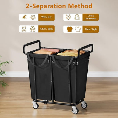 Large Laundry Hamper with Wheels, 2 - Image 2