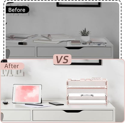 DALTACK 3 Tier Letter Tray Paper Organizer - Image 6