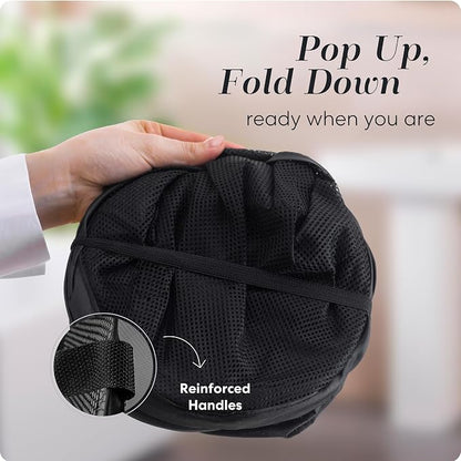 Handy Laundry Double Pop Up Hamper, 2 Section Mesh Basket, 44 Gal Foldable - Image 3