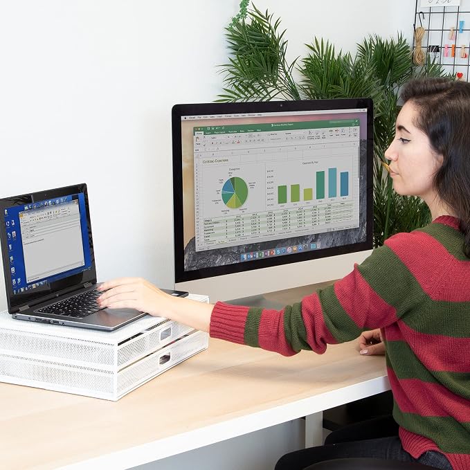 Mount-It! Mesh Computer Monitor Stand Riser Desk Organizer - Image 7