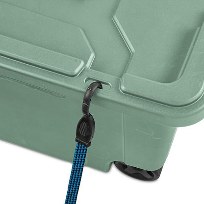 40 Gallon Wheeled Industrial Tote, Rugged Plastic Storage Bin, Latch Lid - Image 5